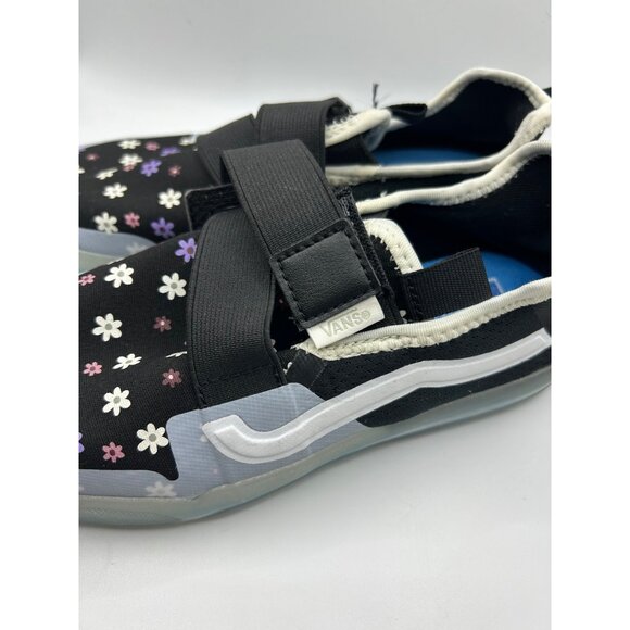 Vans Slip On Floral Strker Skate Sneakers Girls Size 3 Black White Translucent - Picture 6 of 11